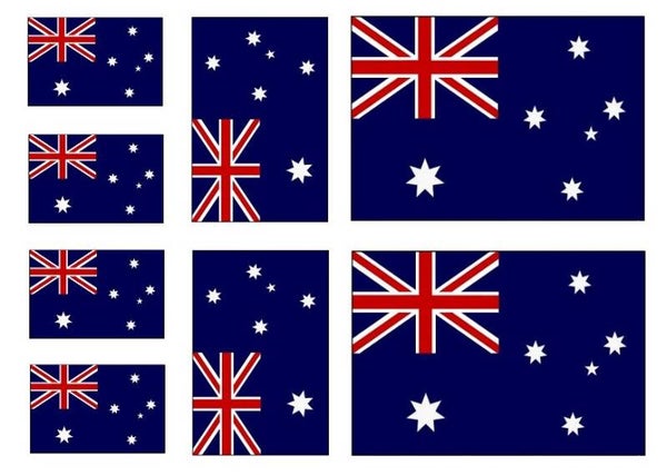 Aufkleber - Sticker -  Australien  Flagge - Set - 8 Stück - versch. Größen