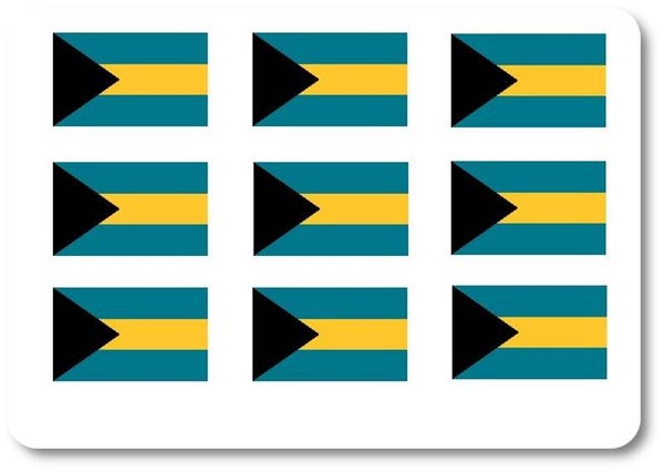 Aufkleber - Sticker - Bahamas Flagge - Set - 18 Stück - 25x15 mm