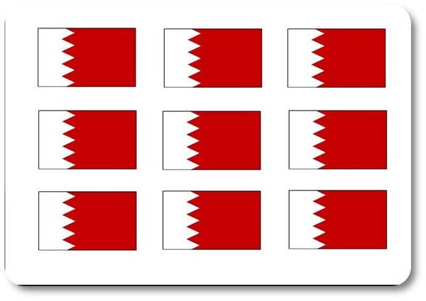 Aufkleber - Sticker -  Bahrain  Flagge - Set - 18 Stück - 25x15