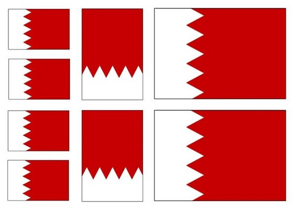 Aufkleber - Sticker -  Bahrain  Flagge - Set - 8 Stück - versch. Größen
