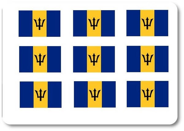 Aufkleber - Sticker - Barbados Flagge - Set - 18 Stück - 25x15 mm