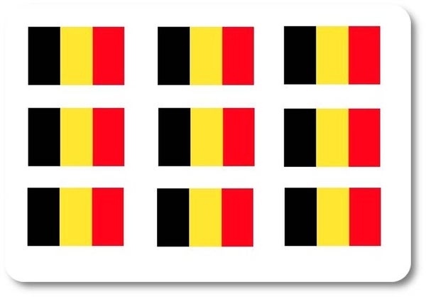 Aufkleber - Sticker - Belgien Flagge - Set - 18 Stück - 25x15 mm
