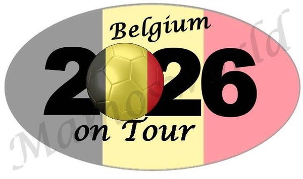 Aufkleber - Sticker - On Tour 2026 - Belgien - versch. Größen - Oval