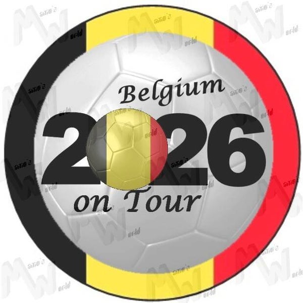 Aufkleber - Sticker - On Tour 2026 - Belgien - 60 oder 90 mm Ø