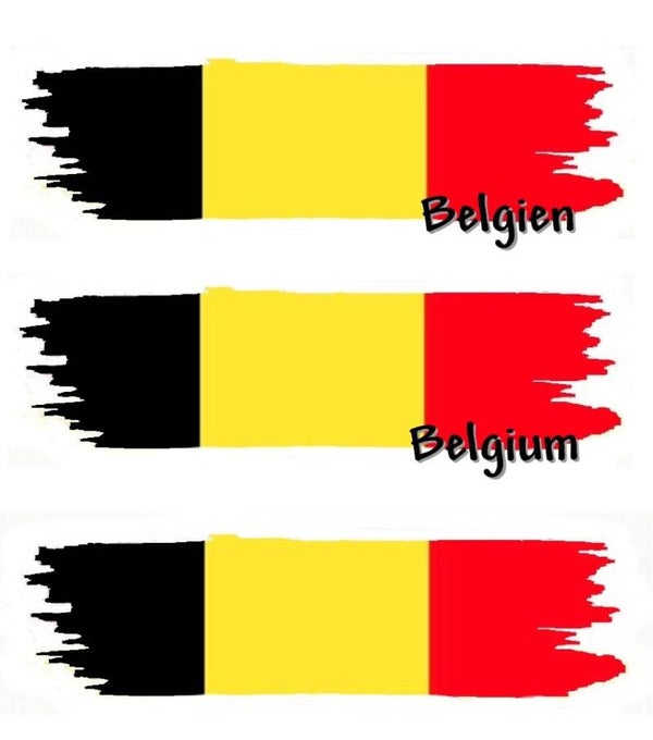 Aufkleber - Flagge - Belgien - versch. Motive - 125x40 mm