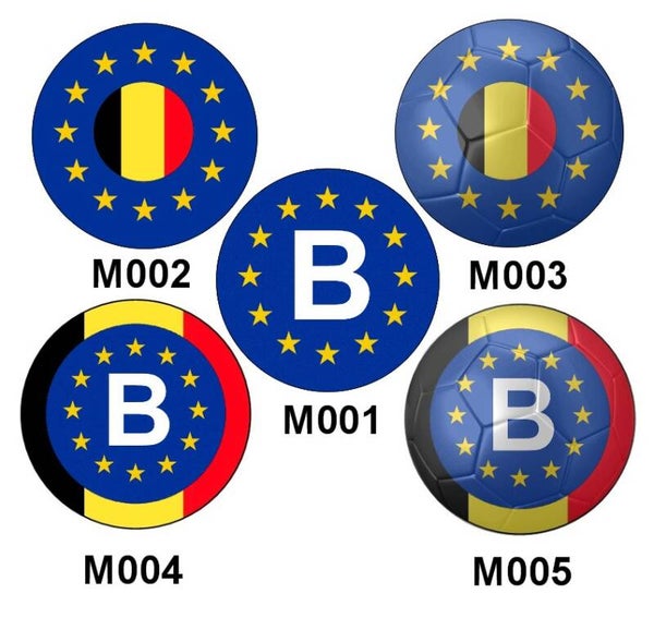 Aufkleber - Rund - Belgien - Europäische Union - versch. Motive