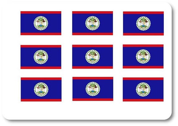 Aufkleber - Sticker - Belize Flagge - Set - 18 Stück - 25x15 mm
