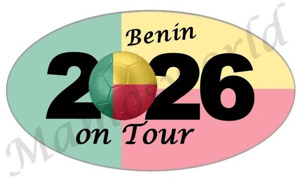 Aufkleber - Sticker - On Tour 2026 - Benin - versch. Größen - Oval