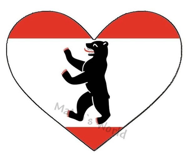 Aufkleber - Flagge - Berlin - Herzform - versch. Größen