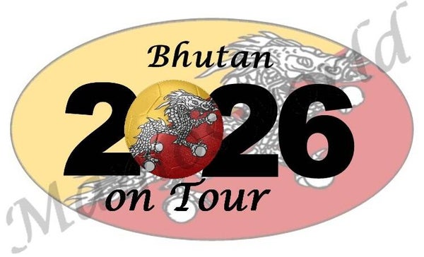 Aufkleber - Sticker - On Tour 2026 - Bhutan - versch. Größen - Oval