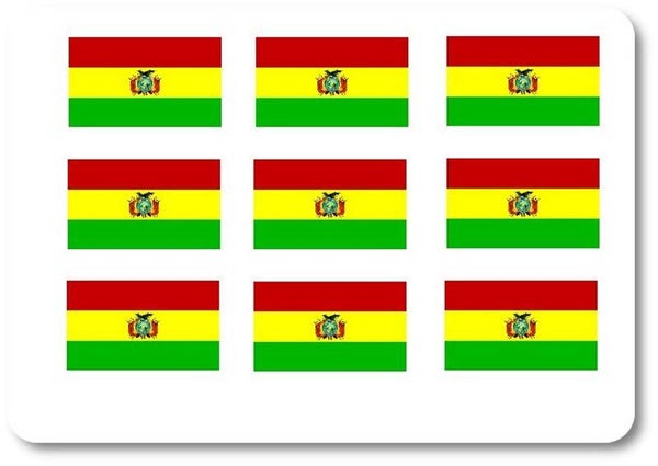 Aufkleber - Sticker - Bolivien Flagge - Set - 18 Stück - 25x15 mm