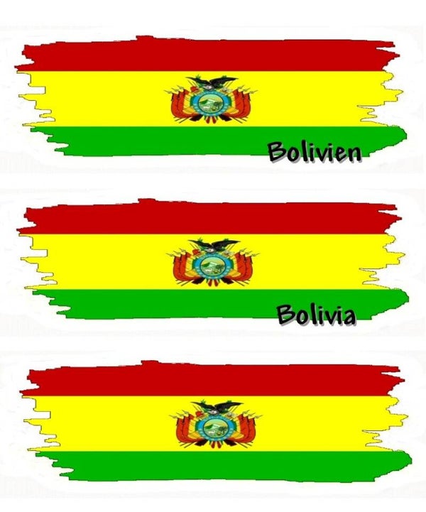 Aufkleber - Flagge - Bolivien - versch. Motive - 125x40 mm
