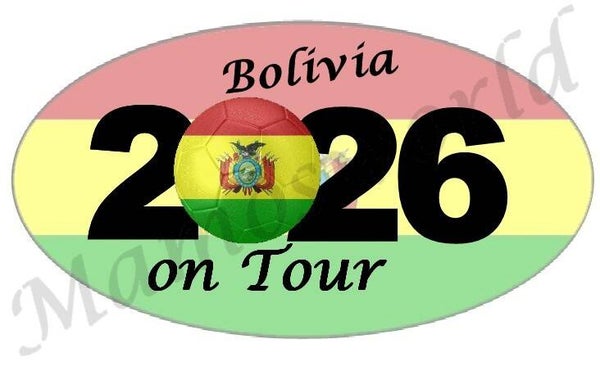 Aufkleber - Sticker - On Tour 2026 - Bolivien - versch. Größen - Oval