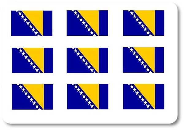 Aufkleber - Sticker - Bosnien Flagge - Set - 18 Stück - 25x15 mm