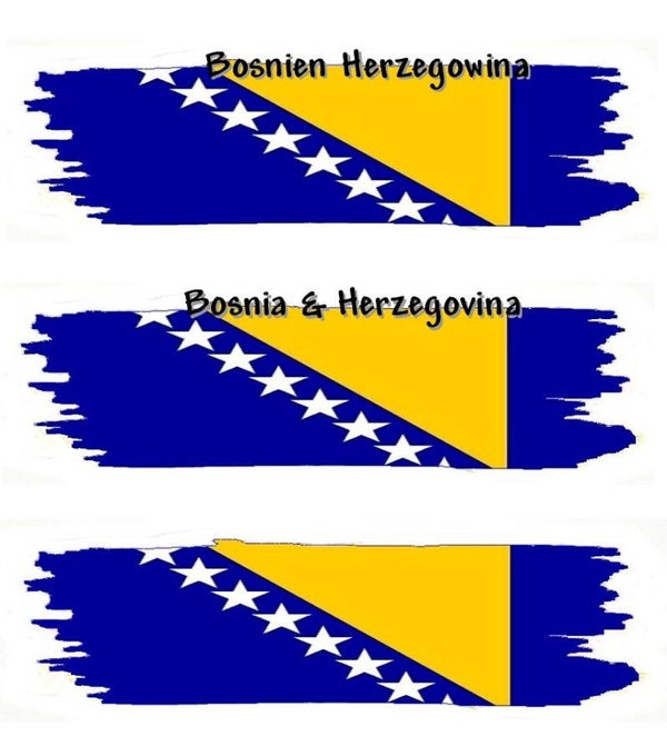 Aufkleber - Flagge - Bosnien - versch. Motive - 125x40 mm