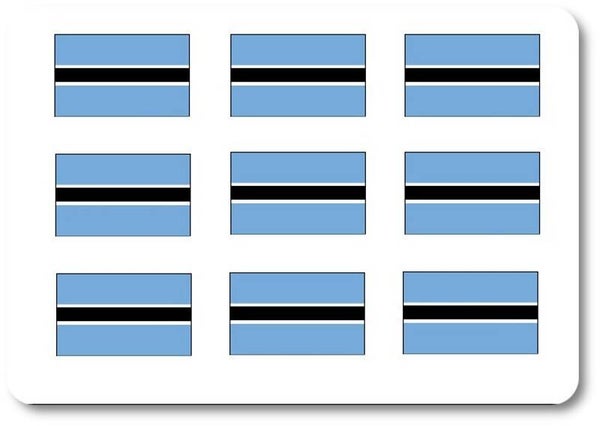 Aufkleber - Sticker - Botswana Flagge - Set - 18 Stück - 25x15