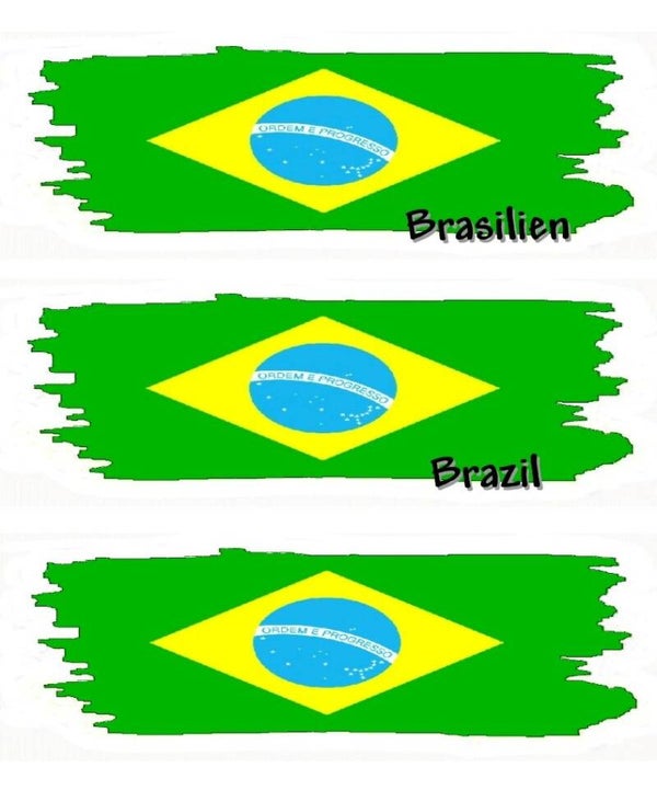Aufkleber - Flagge - Brasilien - versch. Motive - 125x40 mm