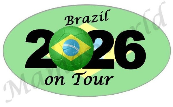 Aufkleber - Sticker - On Tour 2026 - Brasilien - versch. Größen - Oval
