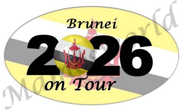 Aufkleber - Sticker - On Tour 2026 - Brunei - versch. Größen - Oval