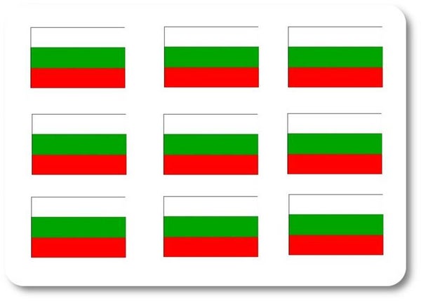 Aufkleber - Sticker - Bulgarien Flagge - Set - 18 Stück - 25x15 mm