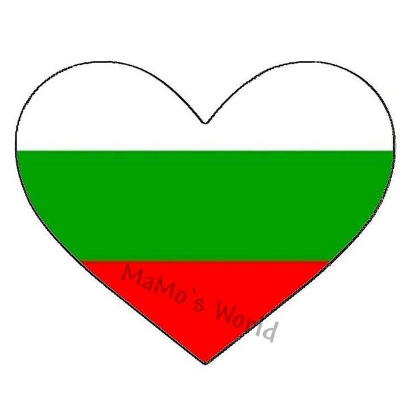 Aufkleber - Flagge - Bulgarien - Herzform - versch. Größen