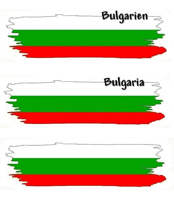 Aufkleber - Flagge - Bulgarien - versch. Motive - 125x40 mm