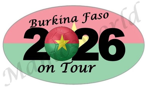 Aufkleber - Sticker - On Tour 2026 - Burkina Faso - versch. Größen - Oval