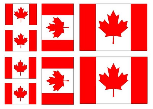 Aufkleber - Sticker - Canada Flagge - Set - 8 Stück - versch. Größen