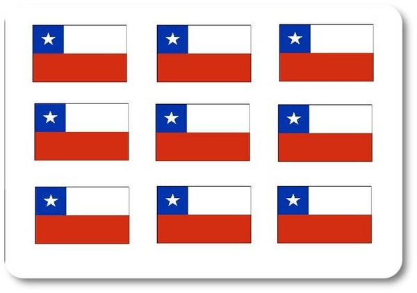 Aufkleber - Sticker - Chile Flagge - Set - 18 Stück - 25x15 mm