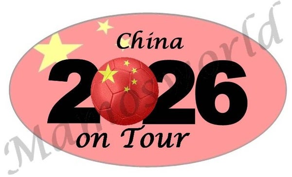Aufkleber - Sticker - On Tour 2026 - China - versch. Größen - Oval