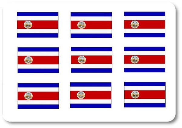 Aufkleber - Sticker - Costa Rica Flagge - Set - 18 Stück - 25x15 mm