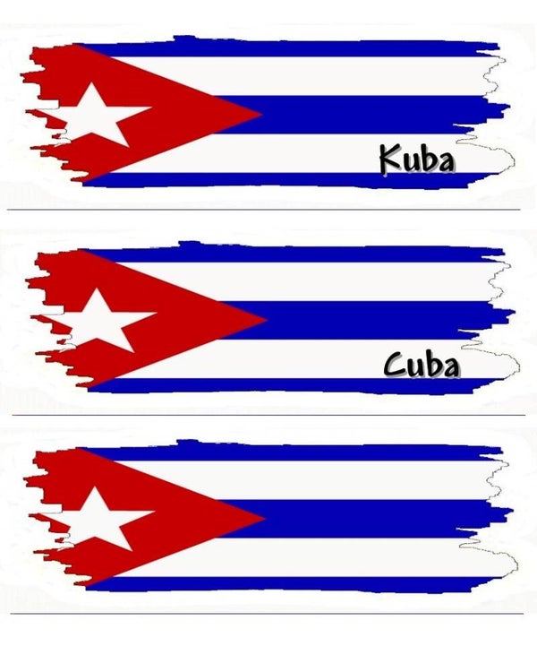 Aufkleber - Flagge - Kuba - versch. Motive - 125x40 mm