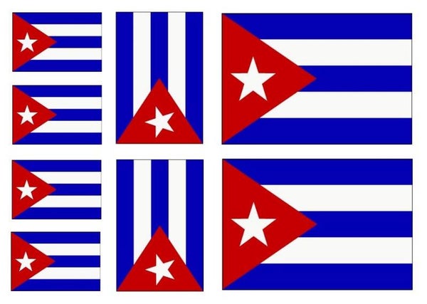 Aufkleber - Sticker - Cuba Flagge - Set - 8 Stück - versch. Größen