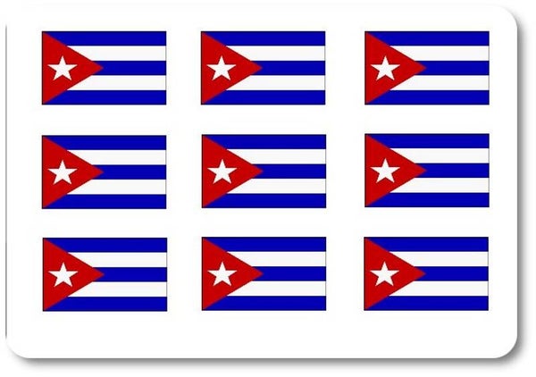 Aufkleber - Sticker - Cuba Flagge - Set - 18 Stück - 25x15 mm