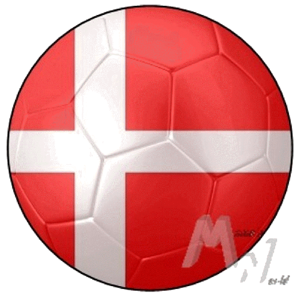 Aufkleber - Sticker - Fußballflagge Rund - Dänemark - versch. Größen