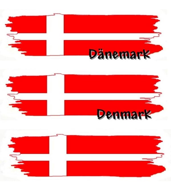 Aufkleber - Flagge - Dänemark - versch. Motive - 125x40 mm
