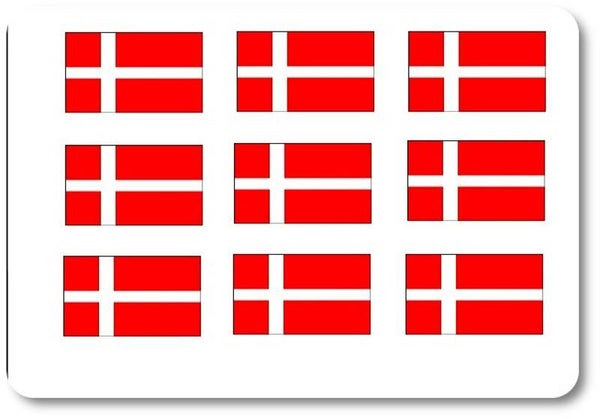 Aufkleber - Sticker - Dänemark Flagge - Set - 18 Stück - 25x15 mm