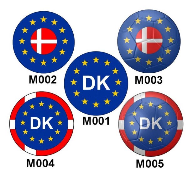 Aufkleber - Rund - Dänemark - Europäische Union - versch. Motive