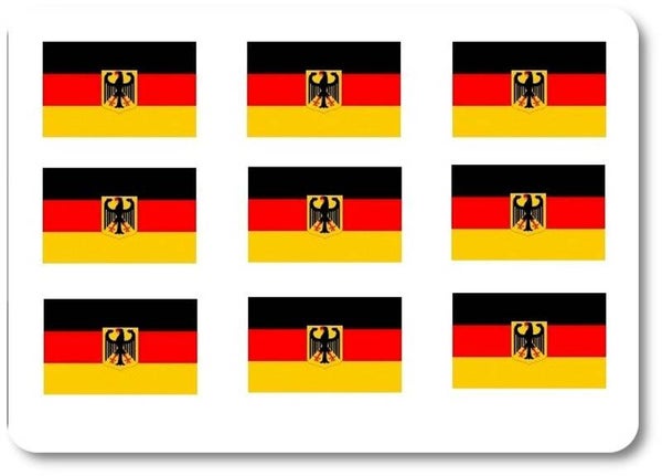 Aufkleber - Sticker - Deutschland Flagge - Set - 18 Stück - 25x15 mm