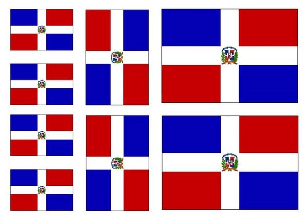 Aufkleber - Sticker - Dominikanische Republik Flagge - Set - 8 Stück - versch. Größen
