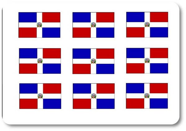 Aufkleber - Sticker - Dominikanische Republik Flagge - Set - 18 Stück - 25x15 mm