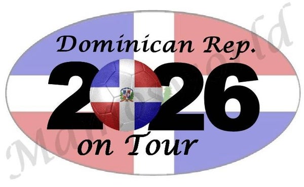 Aufkleber - Sticker - On Tour 2026 - Dominikanische Republik - versch. Größen - Oval