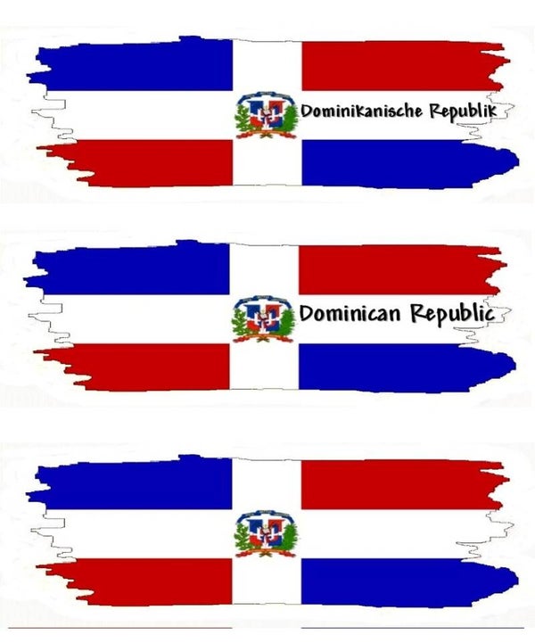 Aufkleber - Flagge - Dominikanische Republik - versch. Motive - 125x40 mm