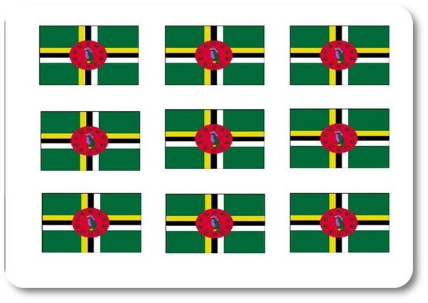 Aufkleber - Sticker - Dominica Flagge - Set - 18 Stück - 25x15