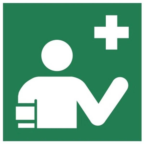 Aufkleber -  E064 Ersthelfer - ISO DIN 7010 - Rettungszeichen - versch. Größen