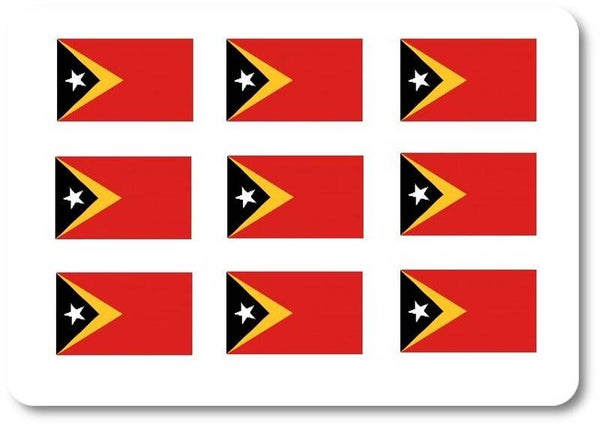 Aufkleber - Sticker -  East Timor  Flagge - Set - 18 Stück - 25x15