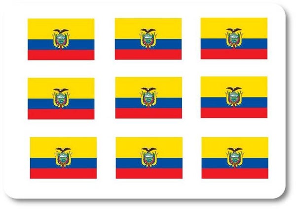 Aufkleber - Sticker - Ecuador Flagge - Set - 18 Stück - 25x15