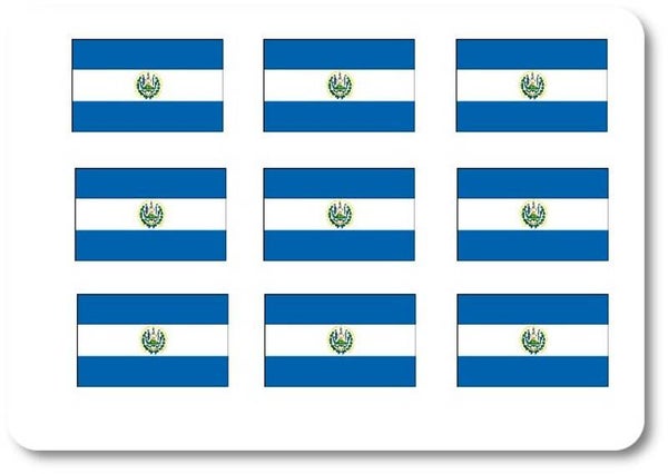 Aufkleber - Sticker - El Salvador Flagge - Set - 18 Stück - 25x15