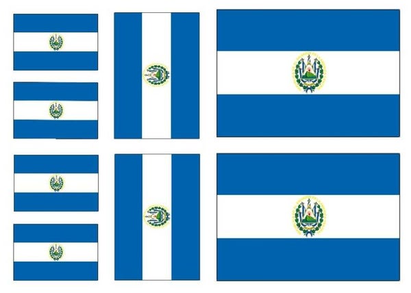 Aufkleber - Sticker - El Salvador  Flagge - Set - 8 Stück - versch. Größen