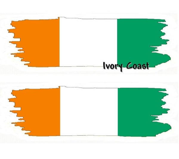 Aufkleber - Flagge - Elfenbeinküste - versch. Motive - 125x40 mm